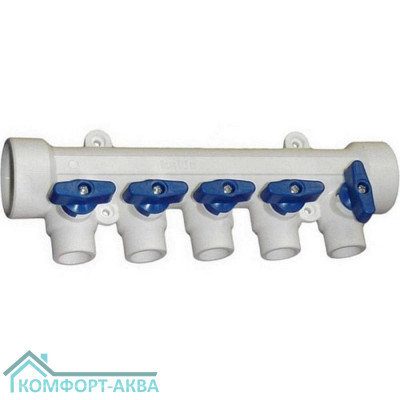 Коллектор TEBO бел. PP-R 40x20х5 вых. универсальный (2/8), арт. 030091274