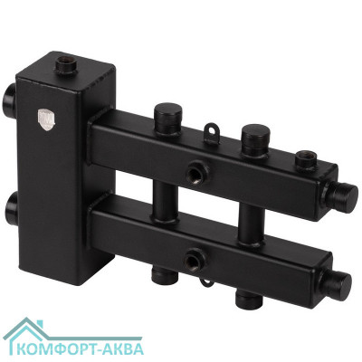 Блок коллекторный Royal Thermo на 2-3 выхода (сверху-снизу-сбоку) стрелка 60кВт, с кронштейнами