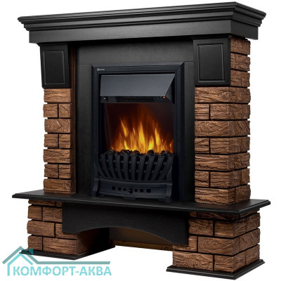 Портал Firelight Forte Wood Classic камень темный, шпон венге
