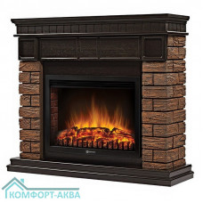 Портал Firelight Bricks Wood 25 камень темный, шпон венге