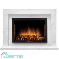Каминокомплект:ОчагElectrolux EFP/P-2520LS с порталом Simple 25 белый мрамор