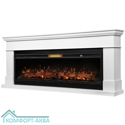 Каминокомплект: Очаг Royal Thermo Aurora RTFP/P-AR60LS, портал California 60 W, белый
