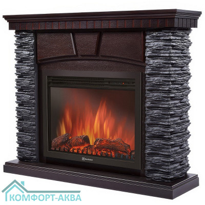 Портал Firelight Porto 25 камень черный, шпон венге