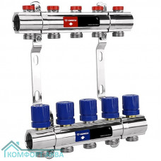 Группа коллекторная VARMEGA для отопления ВР 1" 6 х 3/4" EK латунь VM15806