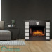 Каминокомплект: Очаг Electrolux EFP/P-2520LS N, портал Excalibur 25 камень белый