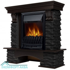 Портал Firelight Pietra Nuovo Classic камень сланец чёрный, шпон венге