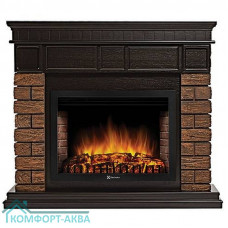 Каминокомплект:Очаг Electrolux EFP/P-3320RLS, портал Bricks Wood 30 камень темный, шпон венге