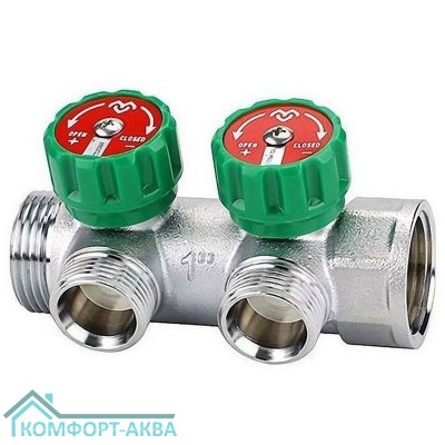 Коллектор регулирующий VARMEGA 1" 2 х 1/2" хромированный VM14622