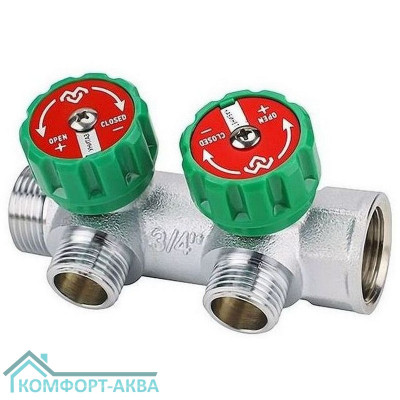Коллектор регулирующий VARMEGA 3/4" 2 х 1/2" хромированный VM14602