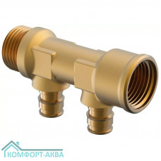 Коллектор DR-латунь 3/4" НР/ВР, 2*16 ц/ц 35мм Uponor (1023027)