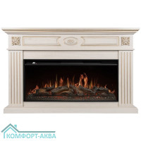 Каминокомплект: Очаг Royal Thermo Aurora RTFP/P-AR40LS, портал Siena 42/40/36, сл. кость с зол. пати