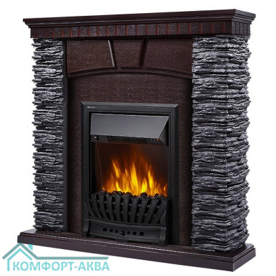 Портал Firelight Porto Classic камень черный, шпон венге