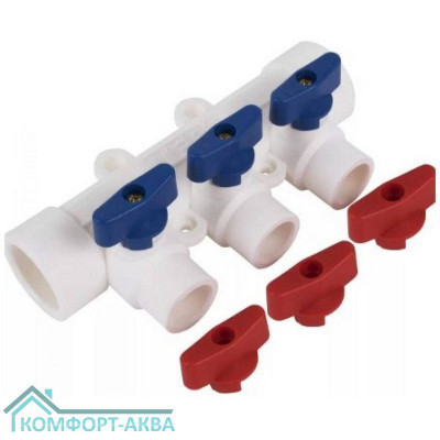 Коллектор TEBO бел. PP-R 32x20x3 вых. универсальный (3/18), арт. 030091262