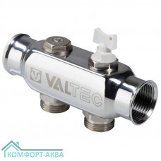 Коллектор VALTEC VTc.505.SS.060504 из нерж. стали с м-о расст. вых. 50 мм 1"х3/4" 4 вых. евроконус