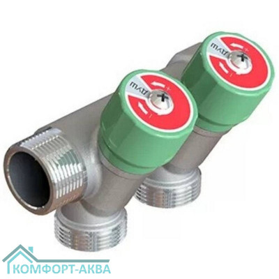 Коллектор модульный ELSEN 1" 2х3/4" ЕК TIN латунь