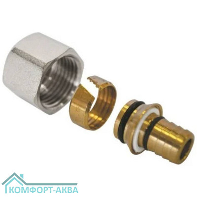 Фитинг AQUALINK коллекторный обжимной (евроконус) для полимерных труб 3/4"х16