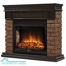 Портал Firelight Bricks Wood 30 камень коричневый, шпон темный дуб