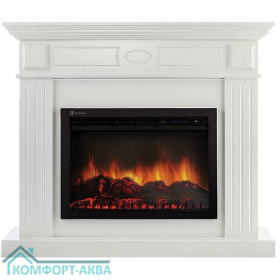 Каминокомплект: Очаг Electrolux EFP/P-3020LS, портал Bianco 30 белый