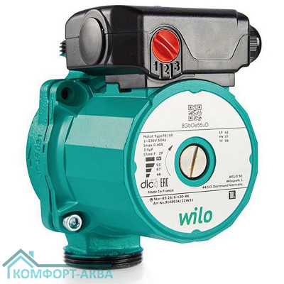 Насос циркуляционный WILO Star-RS 25/6-130 (гайки- адаптеры на 180)