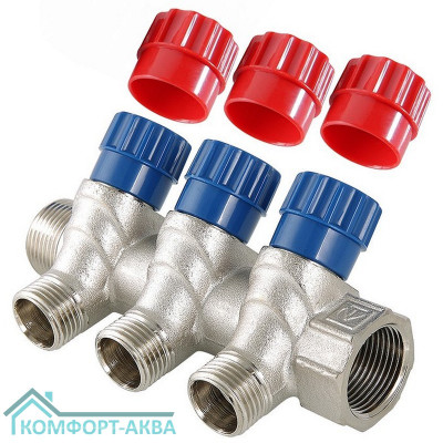 Коллектор VALTEC VTc.560.N.0502 с рег.вент НР 3/4"х1/2" 2 вых