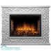 Портал Firelight Quadro 30 камень песчаник античный белый, белая эмаль