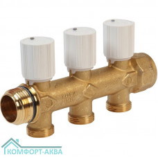 Коллектор сборный Giacomini с регулирующими клапанами 1" x 3/4"E /3, R583VY113