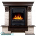 Портал Firelight Forte Classic камень белый, шпон темный дуб