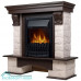 Портал Firelight Forte Classic камень белый, шпон темный дуб