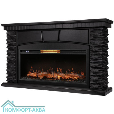Каминокомплект: Очаг Royal Thermo Aurora RTFP/P-AR40LS, портал Porto 42/40/36 камень чер. шп. венге