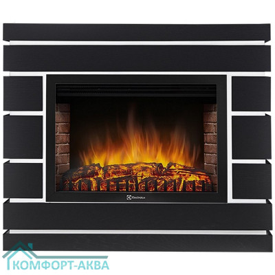 Каминокомплект: Очаг Electrolux EFP/P-3020LS N, портал Moderno 30 шпон чёрный дуб