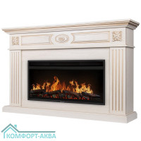 Каминокомплект: Очаг Electrolux EFP/P-4220LS, портал Siena 42/40/36, сл. кость с зол. патиной