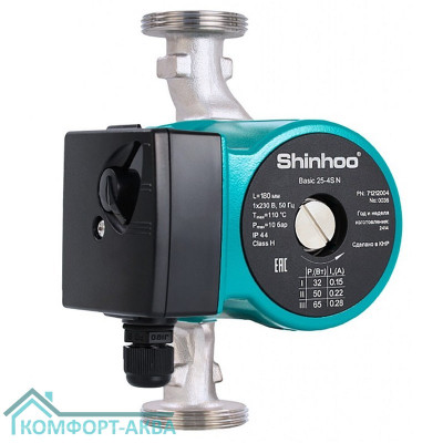 Насос циркуляционный Shinhoo Basic 25-4S N 180