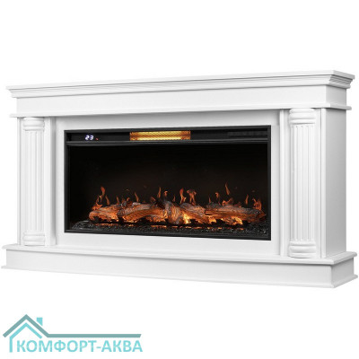 Каминокомплект: Очаг Royal Thermo Aurora RTFP/P-AR40LS, портал Olympia 42/40/36, белый