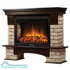 Портал Firelight Forte Wood 30 камень коричневый, шпон темный дуб