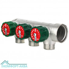 Коллектор модульный ELSEN 1" 4х3/4" ЕК TIN латунь