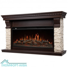 Портал Firelight Michigan 42/40/36, камень молочный, шпон темный дуб