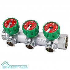 Коллектор регулирующий VARMEGA 3/4" 3 х 1/2" хромированный VM14603