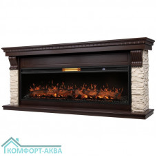 Каминокомплект: Очаг Royal Thermo Aurora RTFP/P-AR60LS, портал Michigan 60, камень мол., шп. тем.дуб