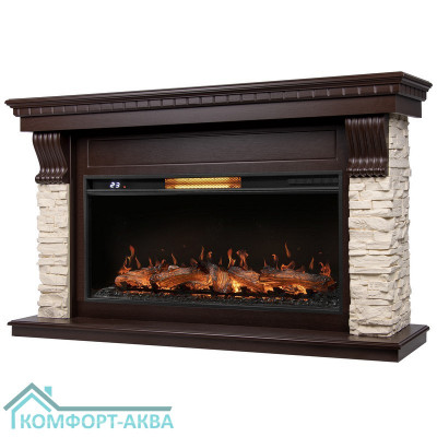 Каминокомплект: Очаг Royal Thermo Aurora RTFP/P-AR40LS, портал Michigan 42/40/36, кам. мол., шп. тем