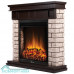 Портал Firelight Bricks Wood Classic камень коричневый, шпон темный дуб