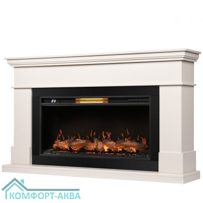 Каминокомплект: Очаг Royal Thermo Aurora RTFP/P-AR40LS, портал California 42/40/36, молочный