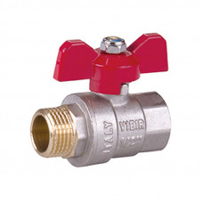 Vieir VR203-01 кран шаровой прямой В×Н 1/2 PN50 бабочка красный