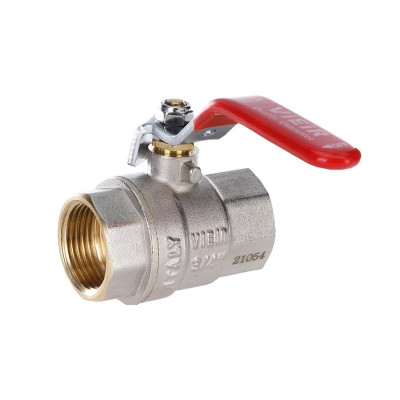 Vieir VR200-02 кран шаровой прямой В×В 3/4 PN40 рычаг красный