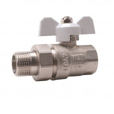 Vieir VR204-02B кран шаровой с американкой прямой В×Н 3/4 PN30 бабочка белый