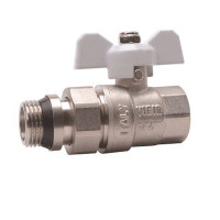 Vieir VR204-02A кран шаровой с американкой и кольцевым уплотнением прямой В×Н 3/4 PN30 бабочка белый