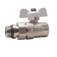 Vieir VR204-02A кран шаровой с американкой и кольцевым уплотнением прямой В×Н 3/4 PN30 бабочка белый