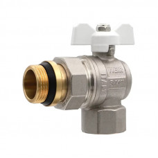 Vieir VER49A кран шаровой с американкой и кольцевым уплотнением угловой В×Н 1 PN30 бабочка белый