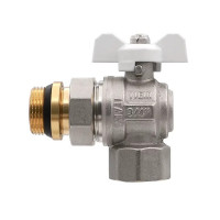 Vieir VER47A кран шаровой с американкой и кольцевым уплотнением угловой В×Н 1/2 PN30 бабочка белый