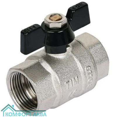 TIM DE1216X кран шаровой В×В 1/2 PN40 бабочка черный