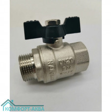 TIM DE1218X кран шаровой В×Н 3/4 PN40 бабочка черный
